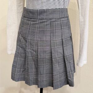 Sunday Best Black and White Plaid A-Line Skirt